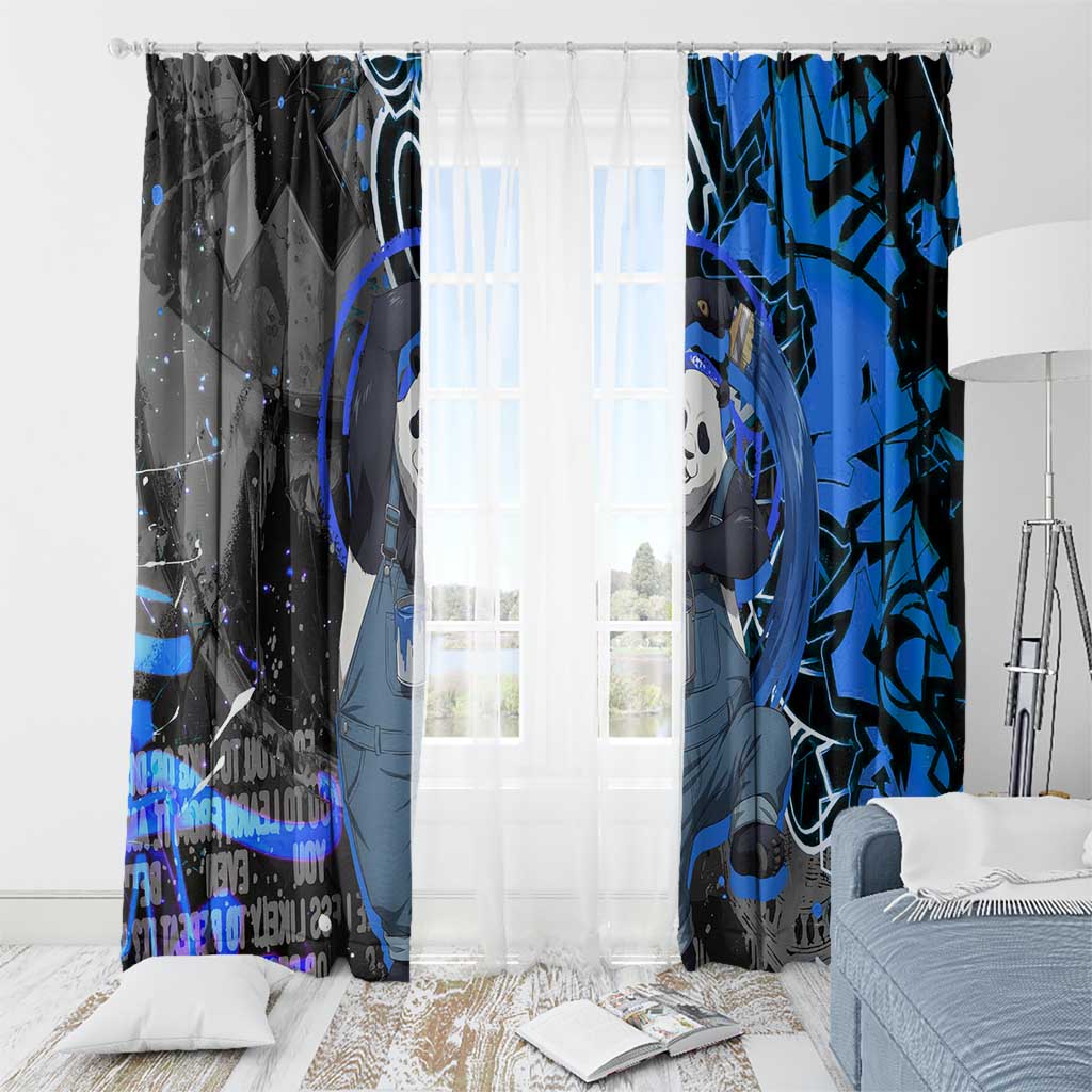 Panda Jujutsu Kaisen Window Curtain Urban Graffiti Street Art Style
