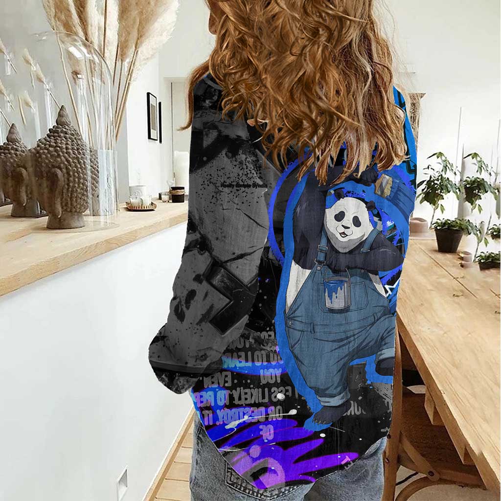 Panda Jujutsu Kaisen Women Casual Shirt Urban Graffiti Street Art Style