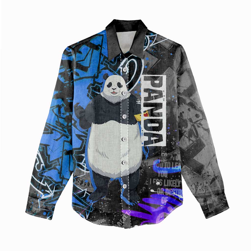 Panda Jujutsu Kaisen Women Casual Shirt Urban Graffiti Street Art Style