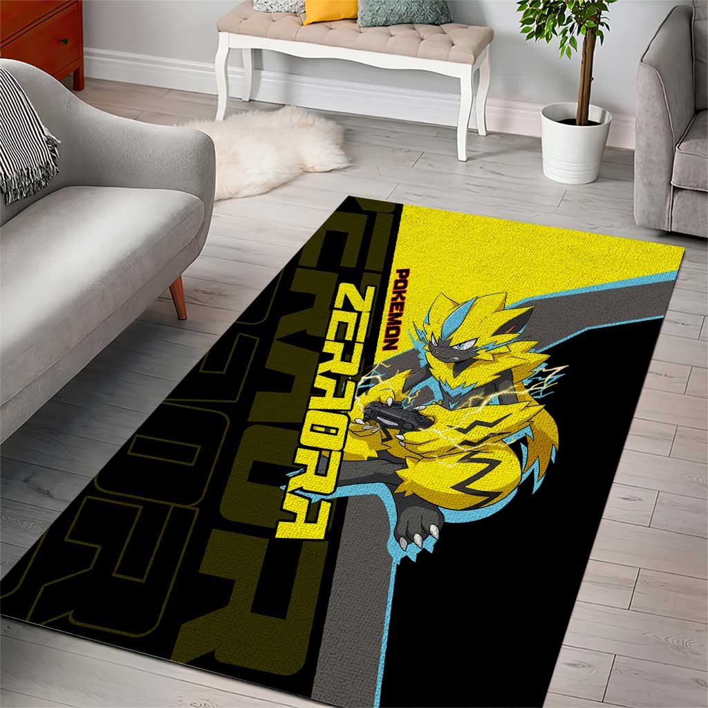 Zeraora Poké Area Rug Electric Neon Anime Style