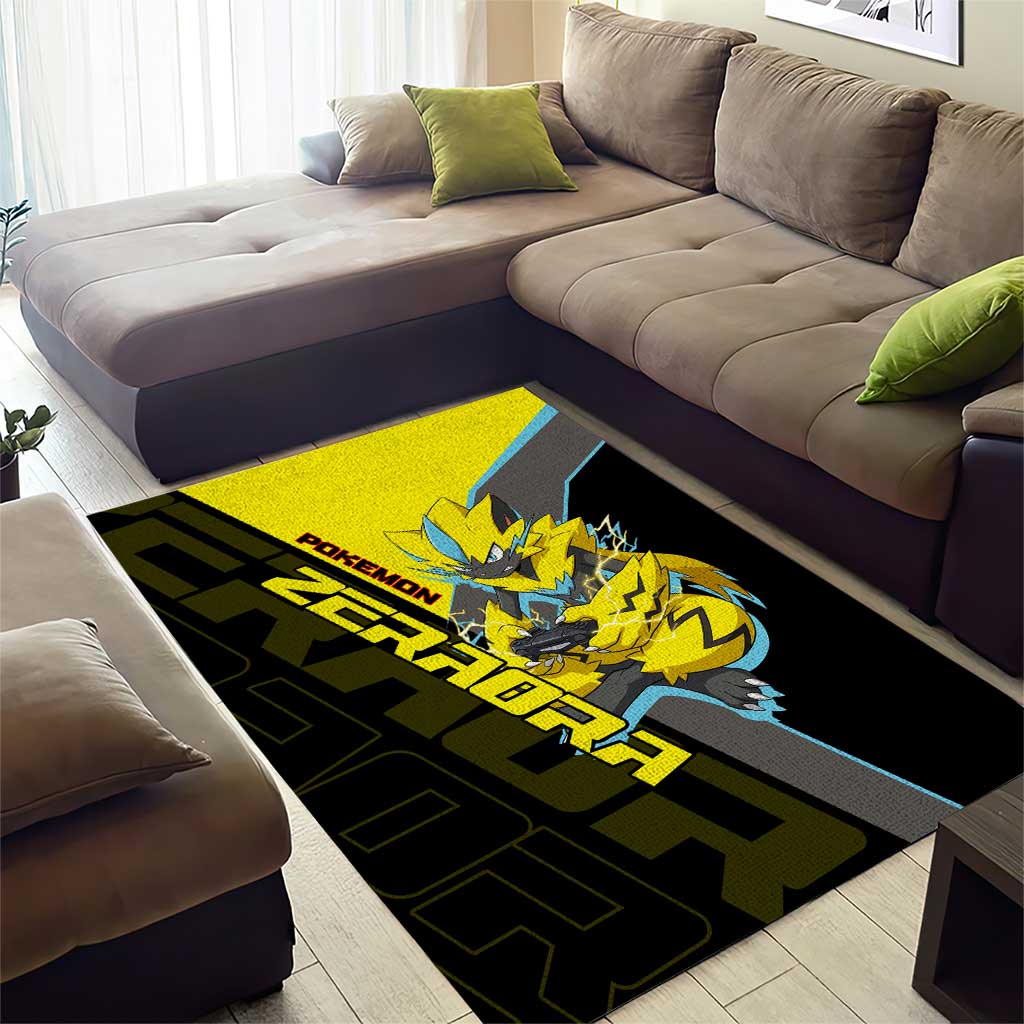 Zeraora Poké Area Rug Electric Neon Anime Style