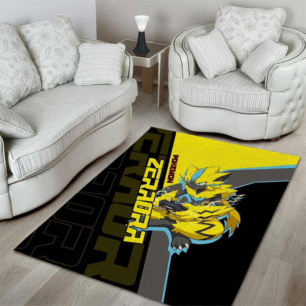 Zeraora Poké Area Rug Electric Neon Anime Style