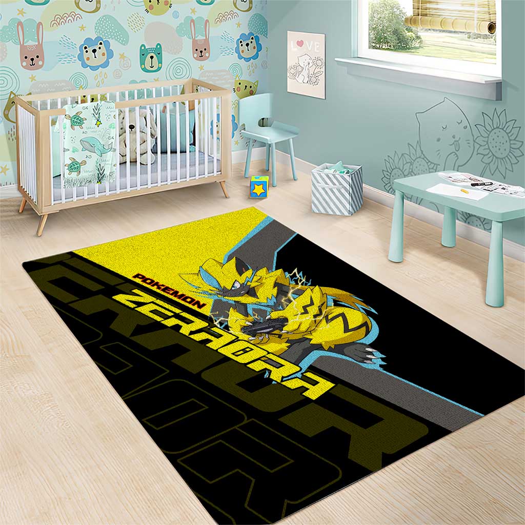Zeraora Poké Area Rug Electric Neon Anime Style