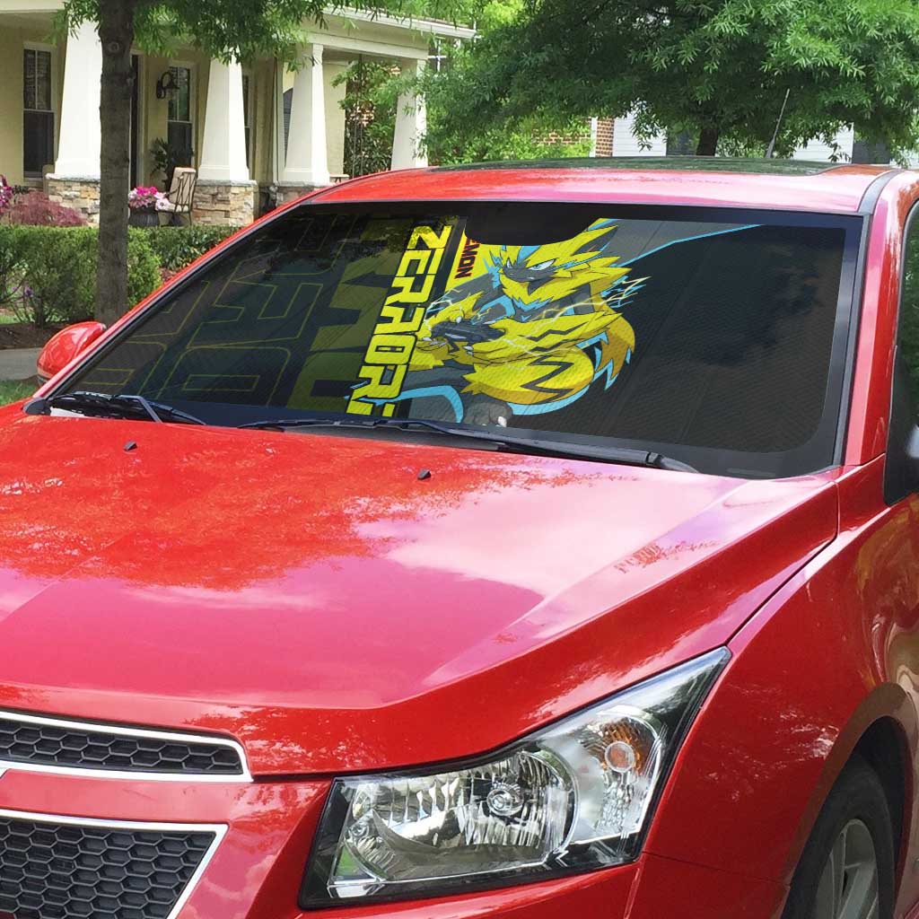 Zeraora Poké Auto Sun Shade Electric Neon Anime Style