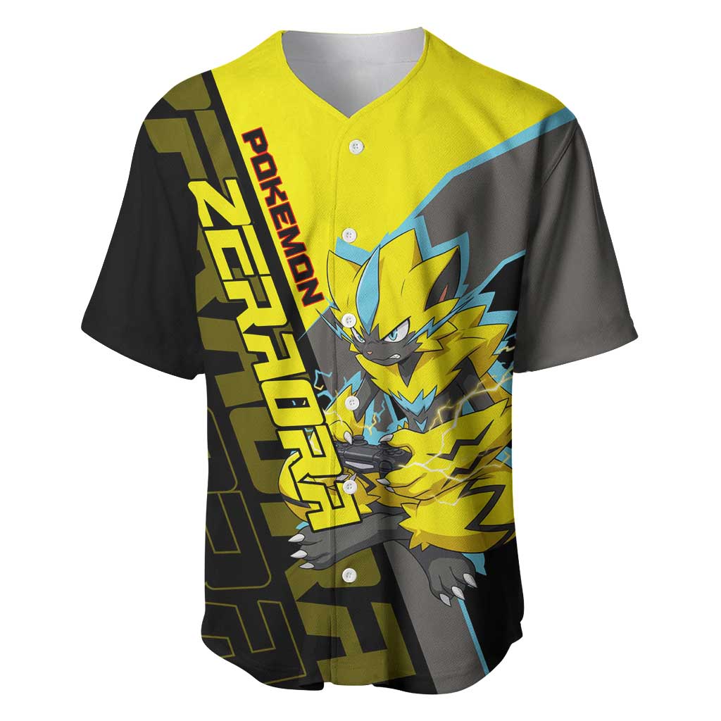 Zeraora Poké Baseball Jersey Electric Neon Anime Style