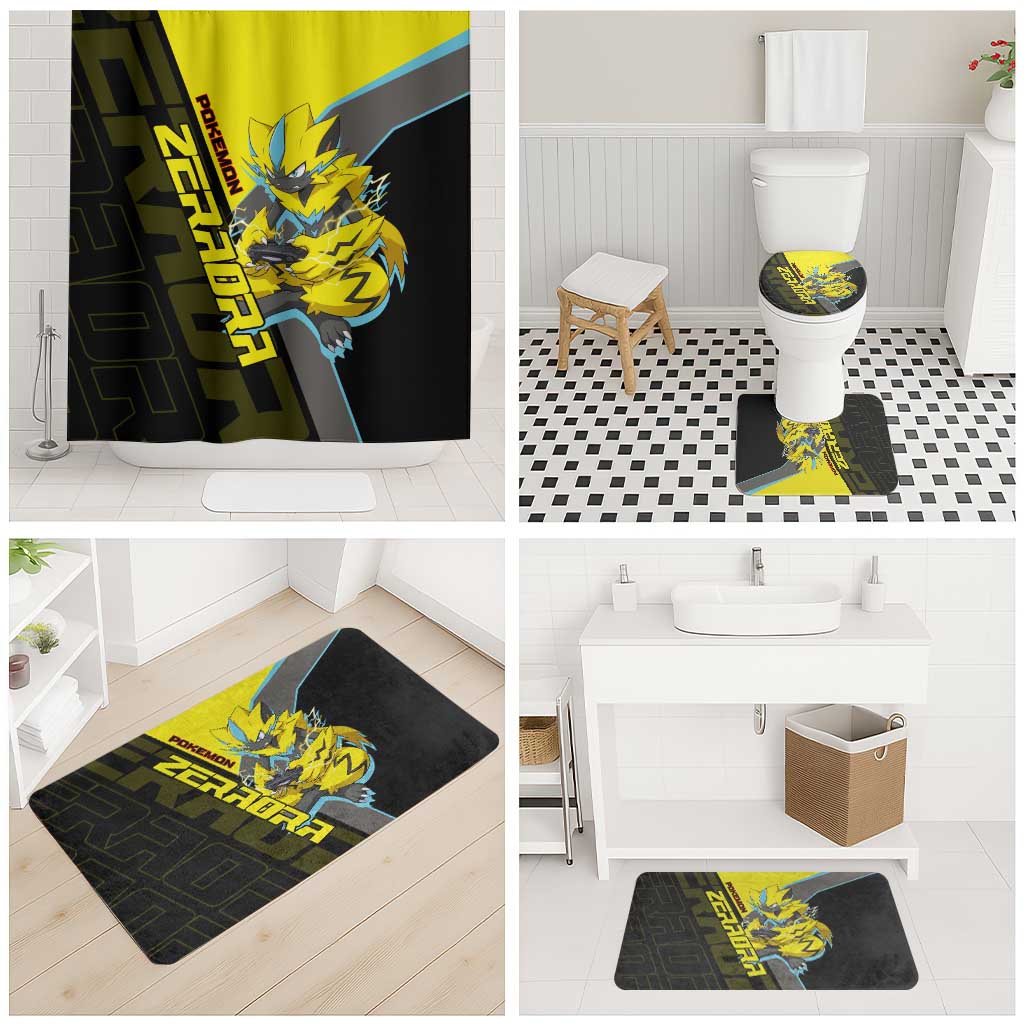 Zeraora Poké Bathroom Set Electric Neon Anime Style