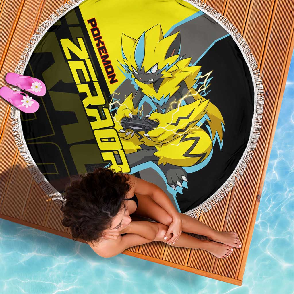 Zeraora Poké Beach Blanket Electric Neon Anime Style