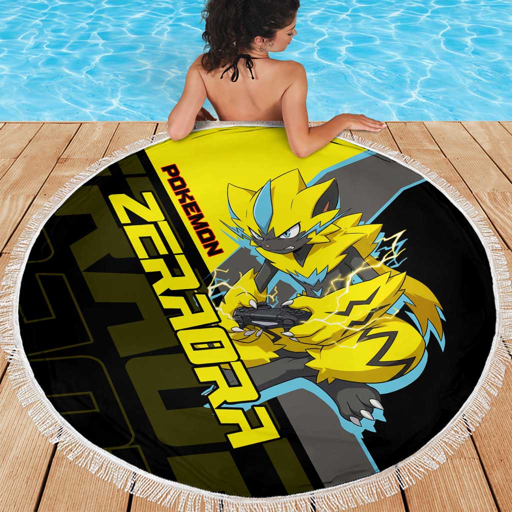 Zeraora Poké Beach Blanket Electric Neon Anime Style