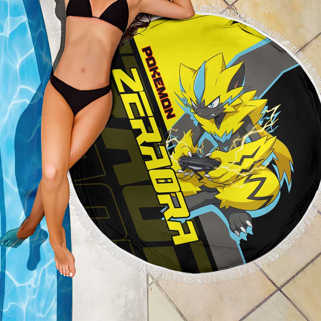 Zeraora Poké Beach Blanket Electric Neon Anime Style