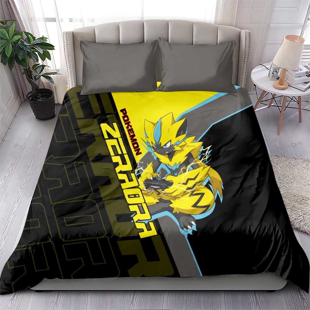 Zeraora Poké Bedding Set Electric Neon Anime Style