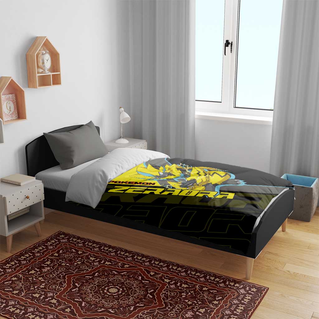 Zeraora Poké Bedding Set Electric Neon Anime Style
