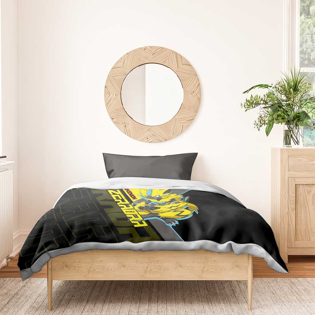 Zeraora Poké Bedding Set Electric Neon Anime Style