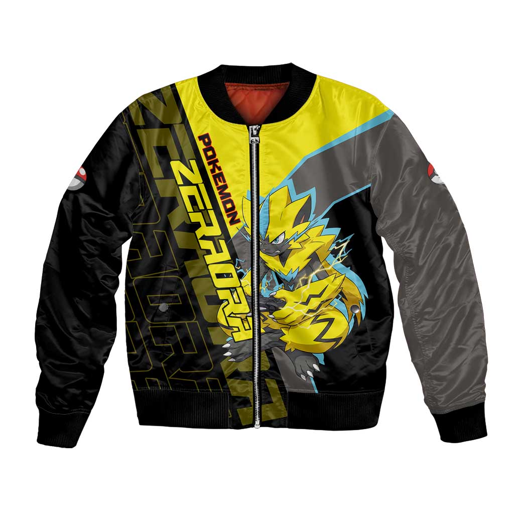 Zeraora Poké Bomber Jacket Electric Neon Anime Style