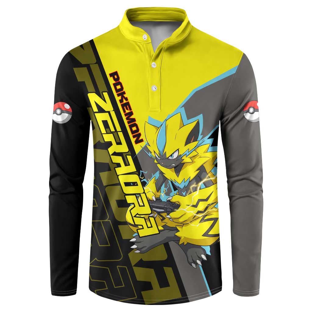 Zeraora Poké Button Sweatshirt Electric Neon Anime Style