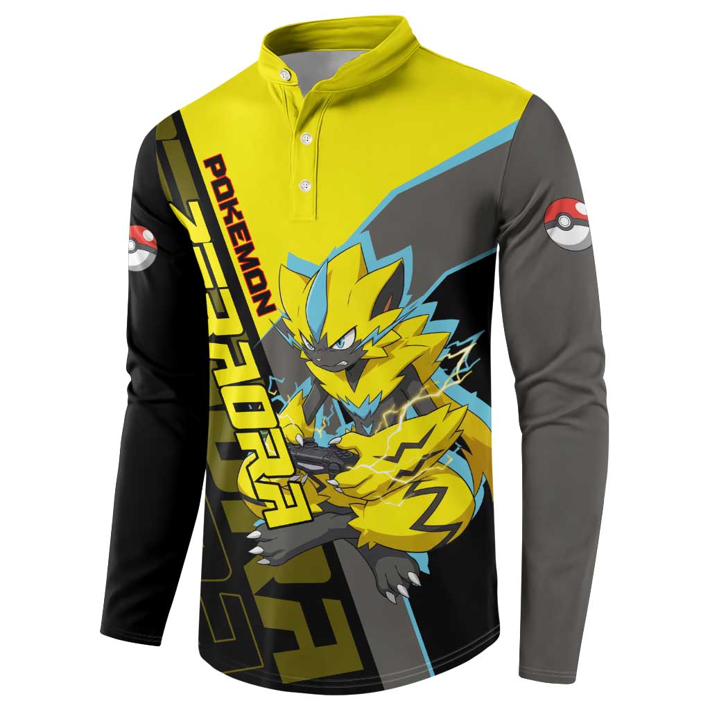 Zeraora Poké Button Sweatshirt Electric Neon Anime Style