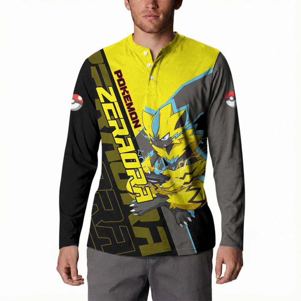 Zeraora Poké Button Sweatshirt Electric Neon Anime Style