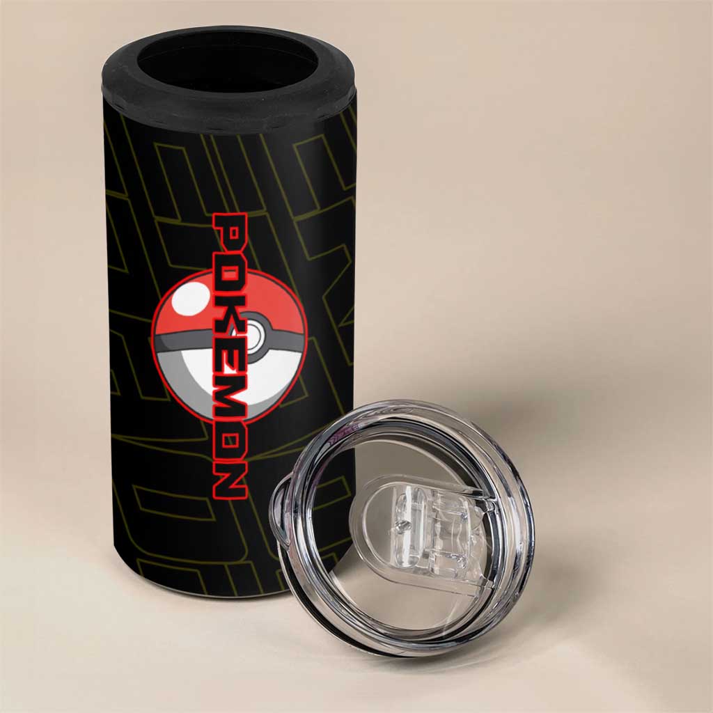 Zeraora Poké 4 in 1 Can Cooler Tumbler Electric Neon Anime Style