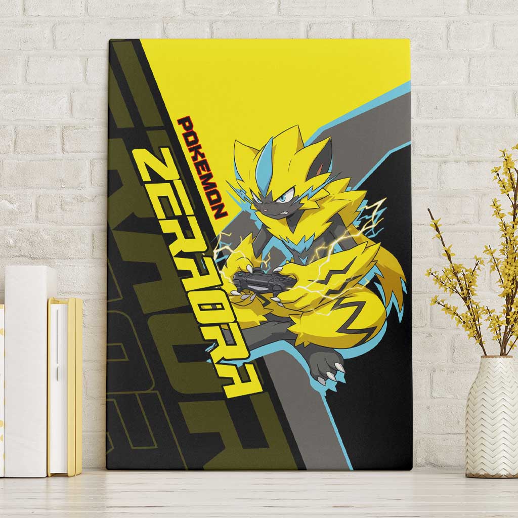Zeraora Poké Canvas Wall Art Electric Neon Anime Style