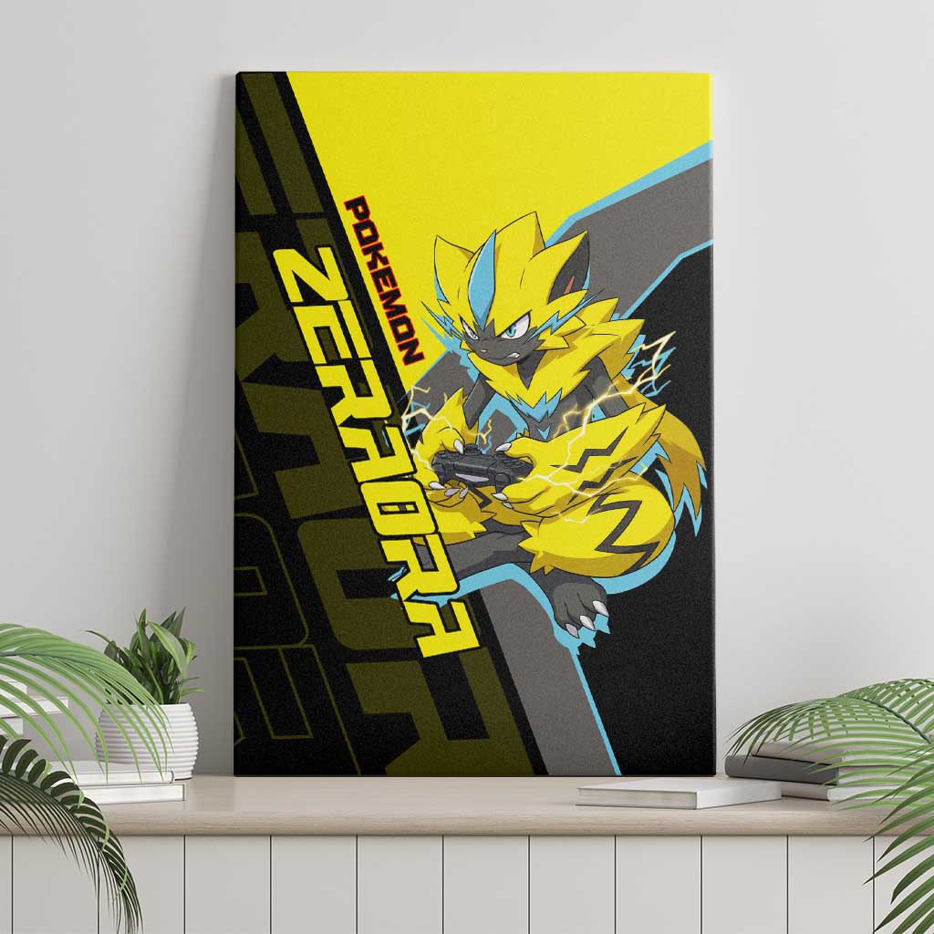 Zeraora Poké Canvas Wall Art Electric Neon Anime Style