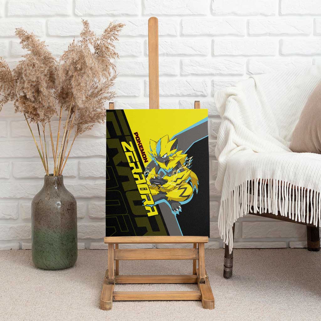 Zeraora Poké Canvas Wall Art Electric Neon Anime Style