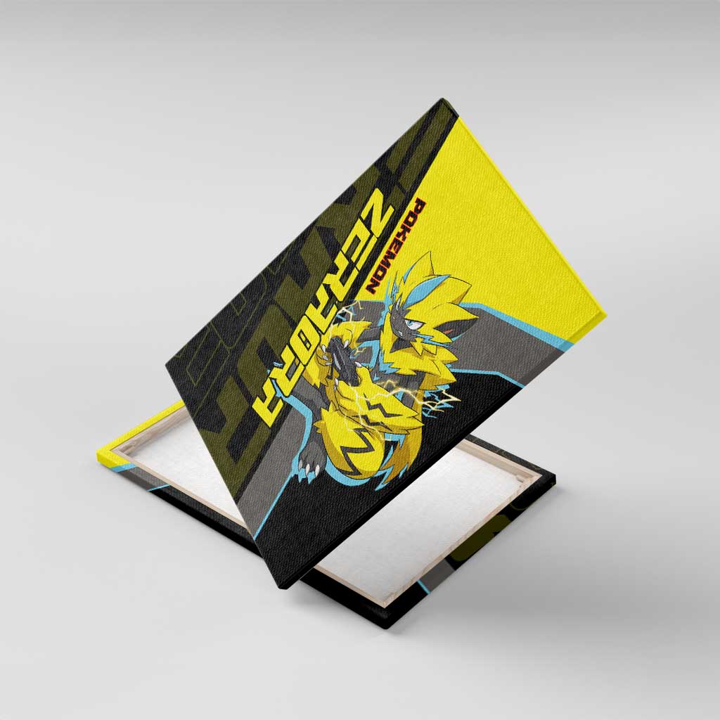 Zeraora Poké Canvas Wall Art Electric Neon Anime Style