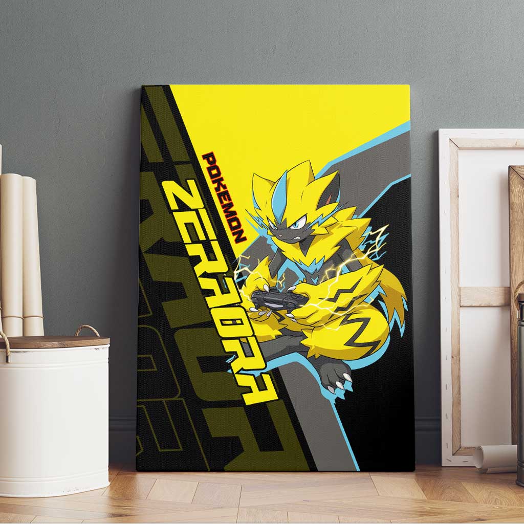 Zeraora Poké Canvas Wall Art Electric Neon Anime Style
