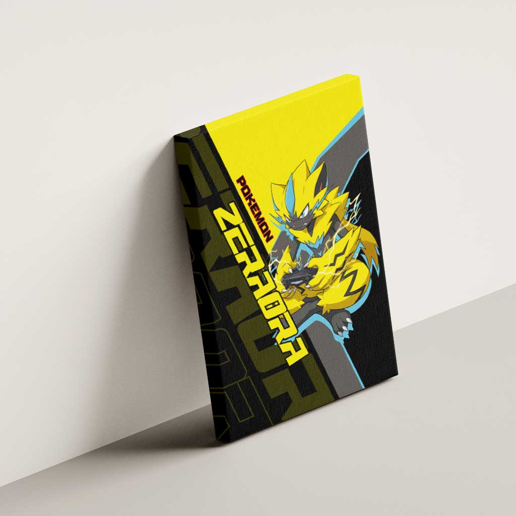 Zeraora Poké Canvas Wall Art Electric Neon Anime Style