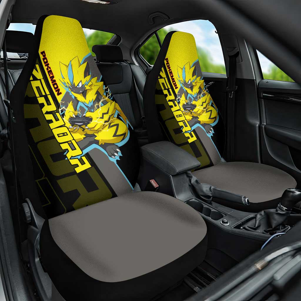 Zeraora Poké Car Seat Cover Electric Neon Anime Style