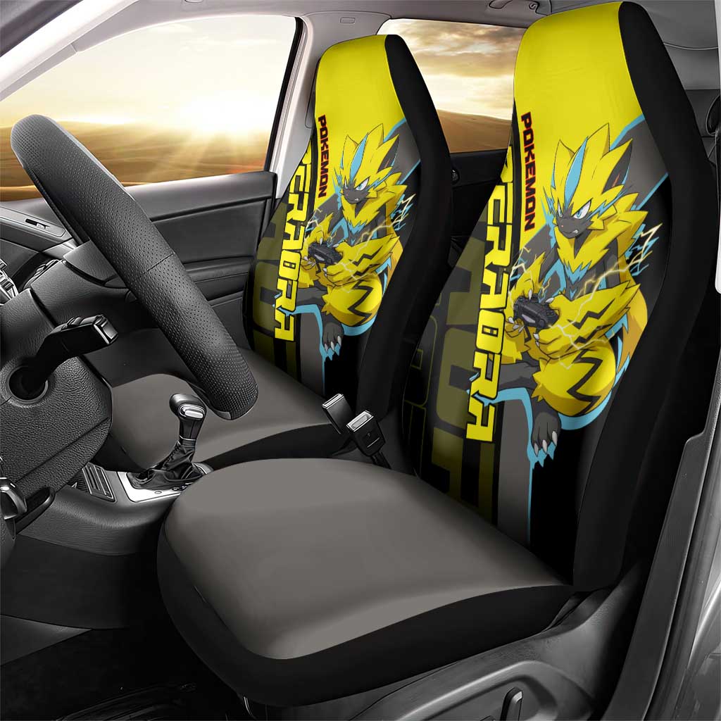 Zeraora Poké Car Seat Cover Electric Neon Anime Style