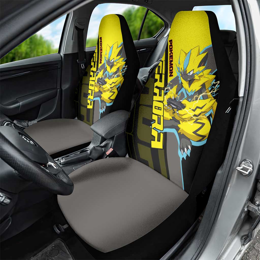 Zeraora Poké Car Seat Cover Electric Neon Anime Style