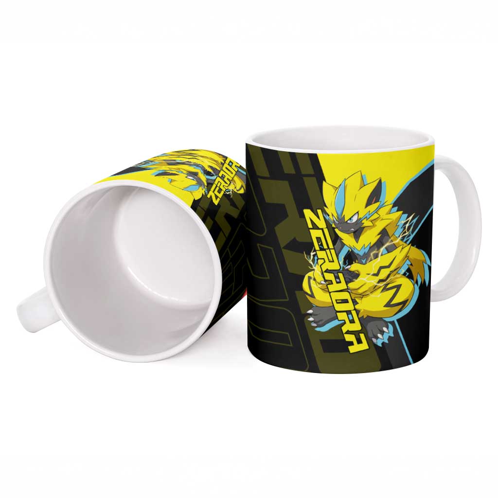 Zeraora Poké Ceramic Mug Electric Neon Anime Style
