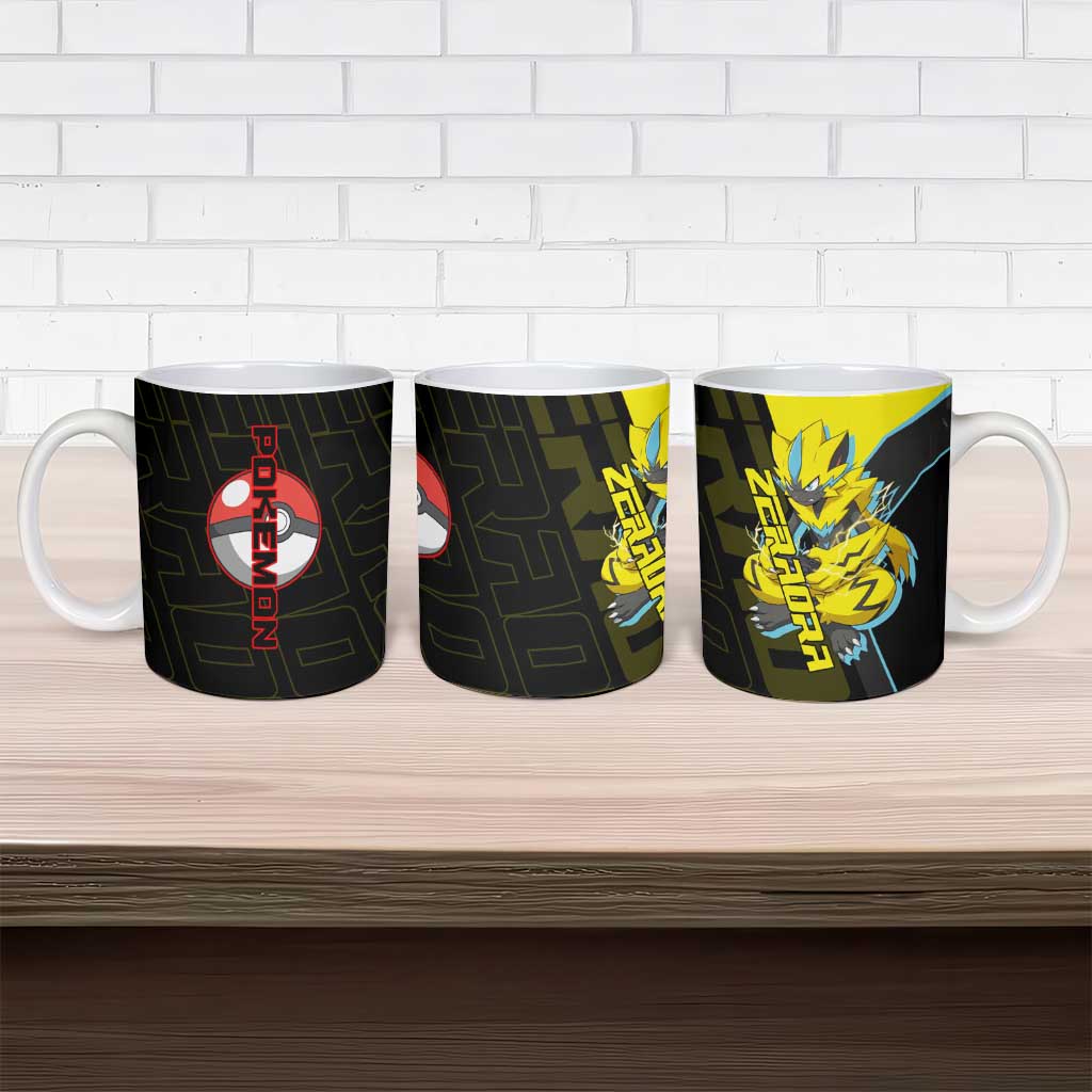 Zeraora Poké Ceramic Mug Electric Neon Anime Style