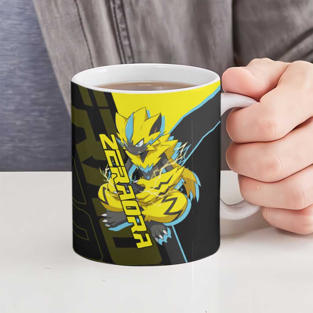 Zeraora Poké Ceramic Mug Electric Neon Anime Style
