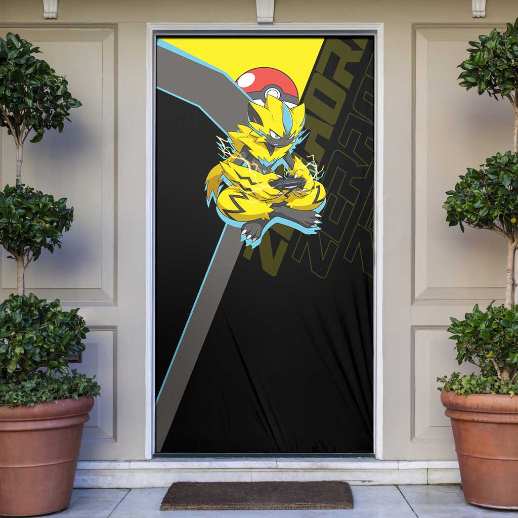 Zeraora Poké Door Cover Electric Neon Anime Style