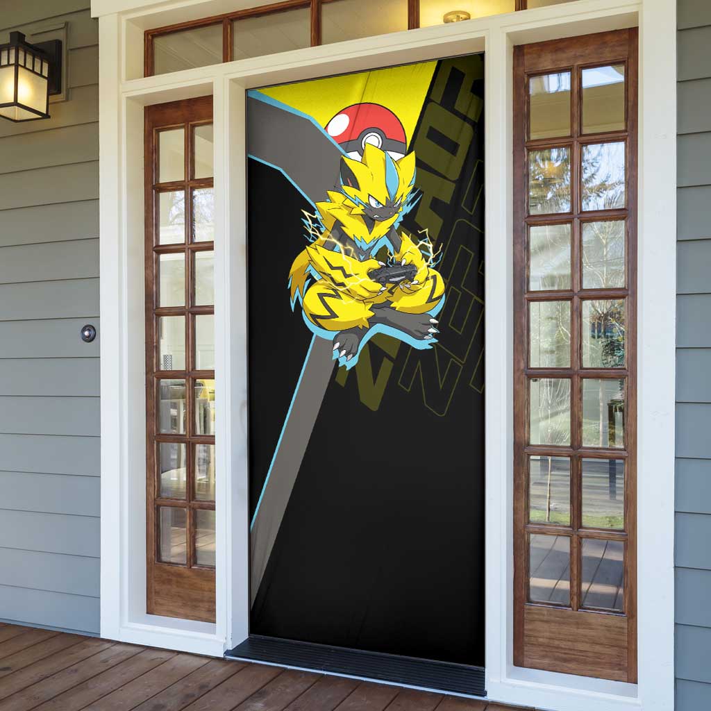 Zeraora Poké Door Cover Electric Neon Anime Style
