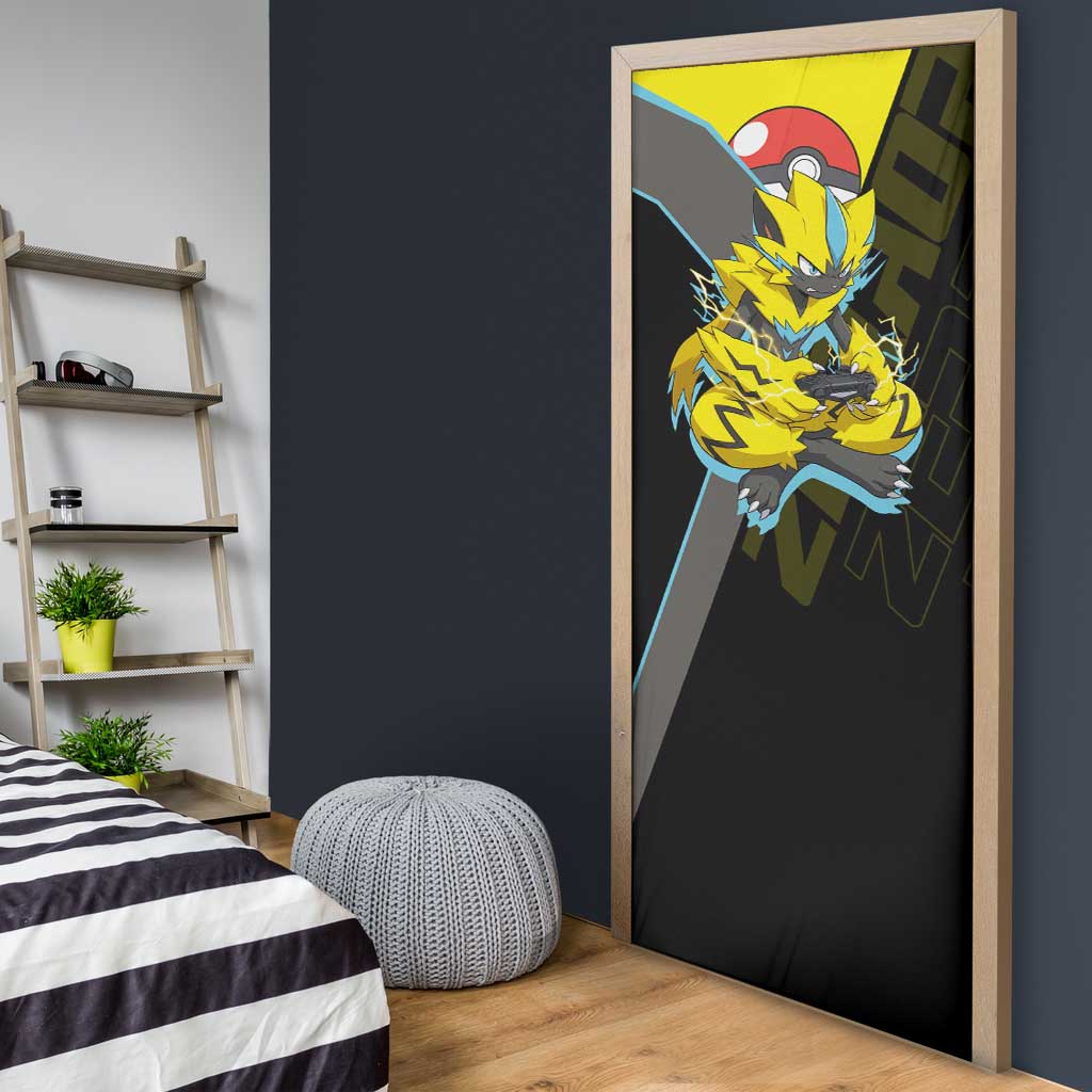 Zeraora Poké Door Cover Electric Neon Anime Style