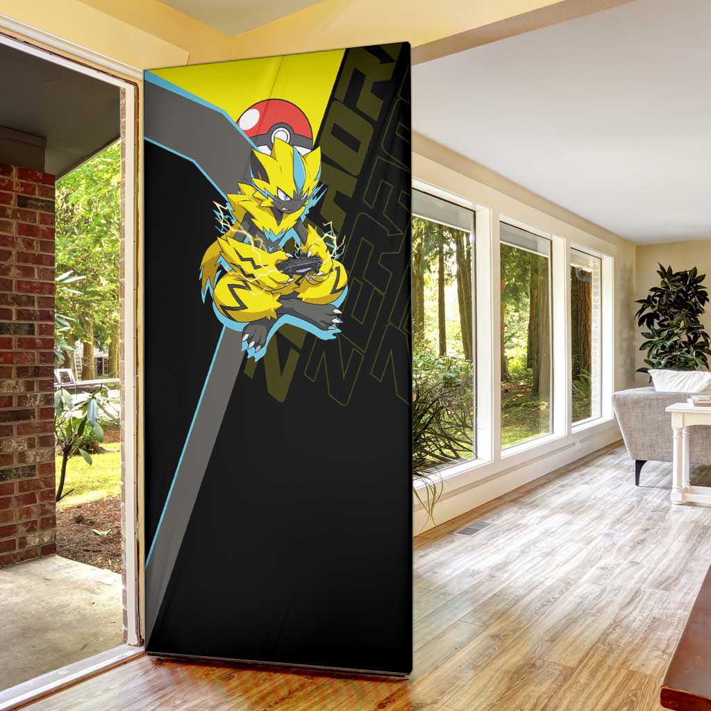 Zeraora Poké Door Cover Electric Neon Anime Style