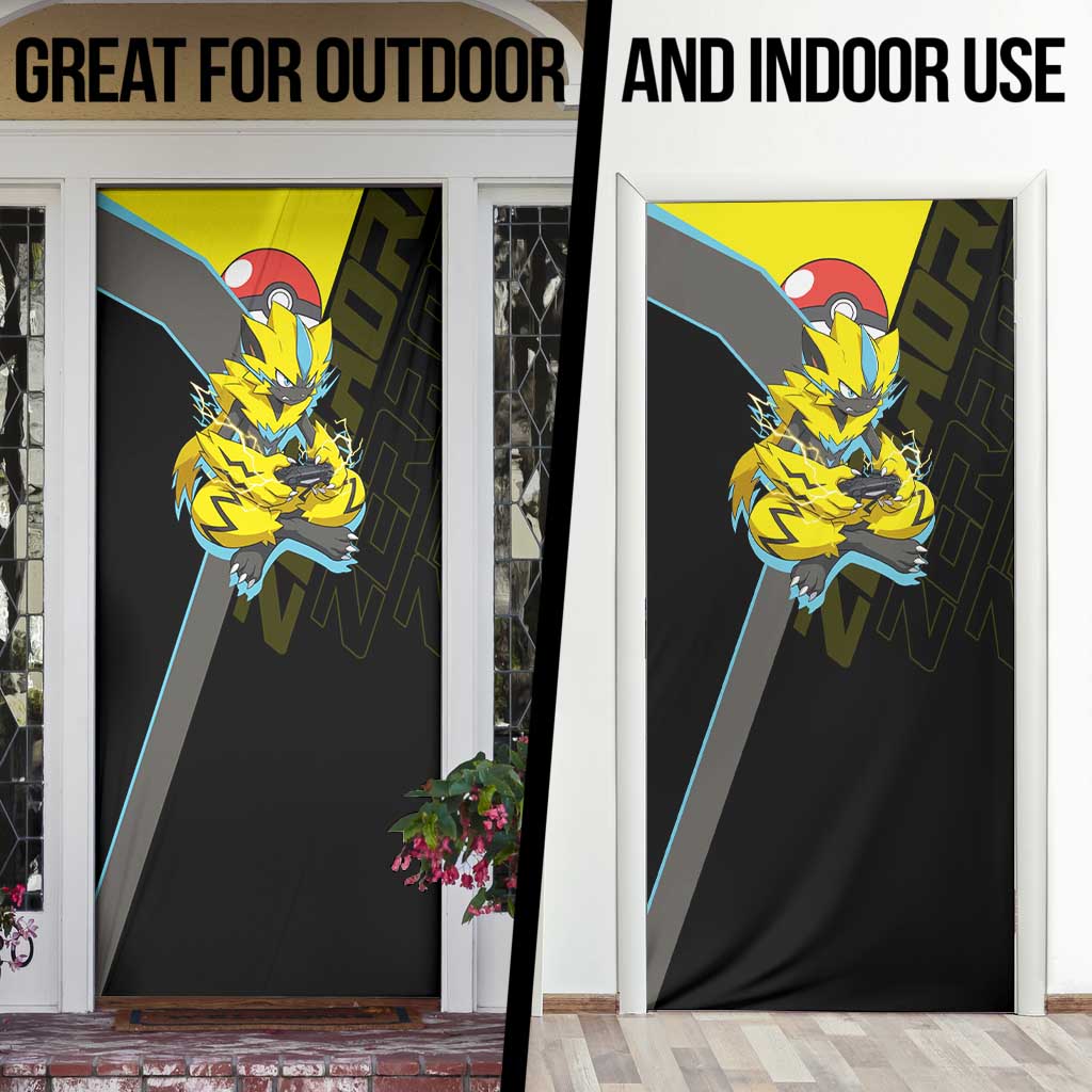 Zeraora Poké Door Cover Electric Neon Anime Style