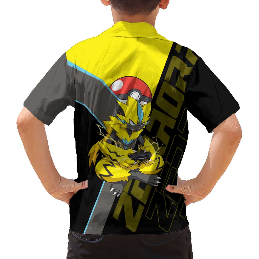 Zeraora Poké Family Matching Puletasi and Hawaiian Shirt Electric Neon Anime Style