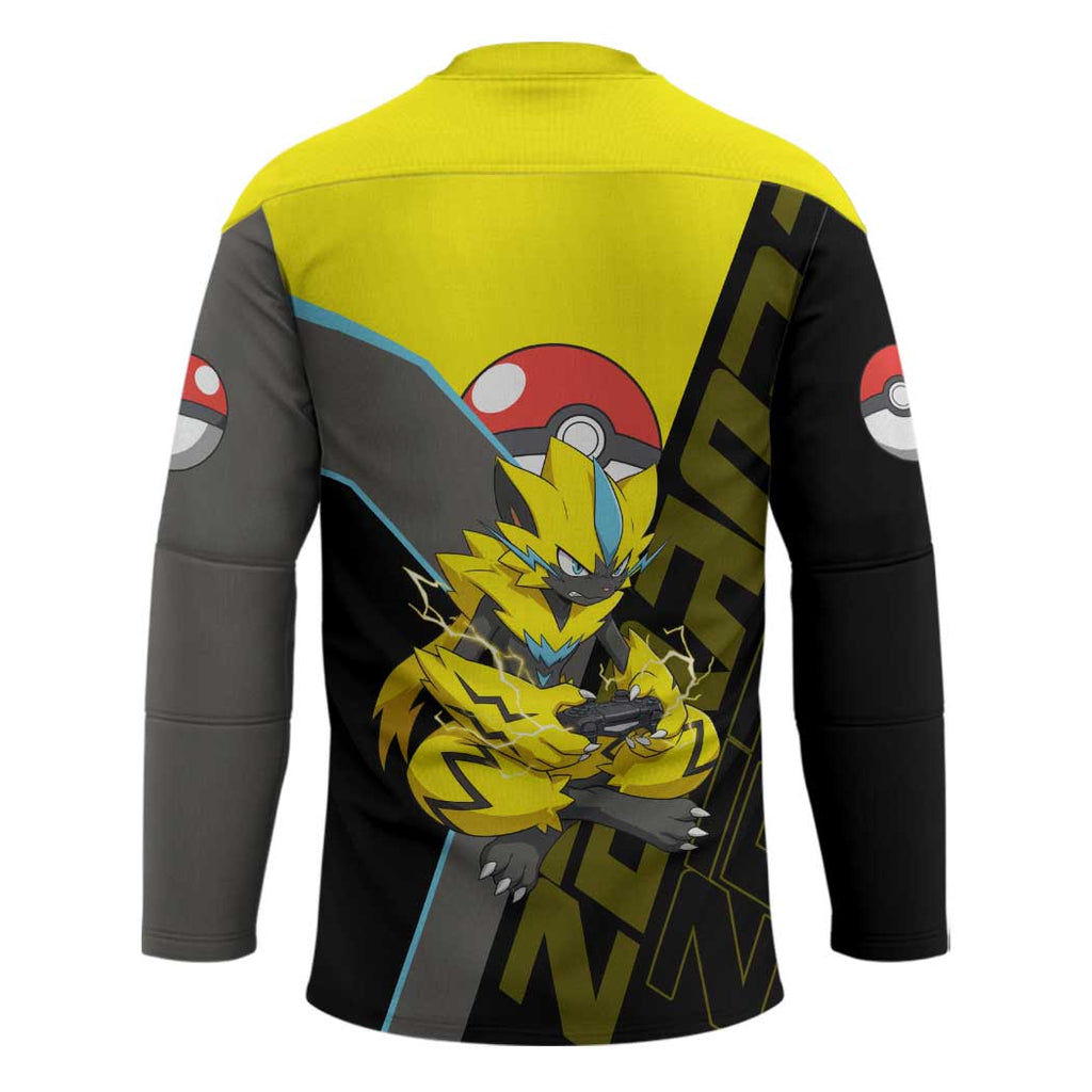 Zeraora Poké Hockey Jersey Electric Neon Anime Style
