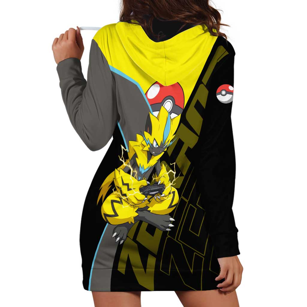 Zeraora Poké Hoodie Dress Electric Neon Anime Style