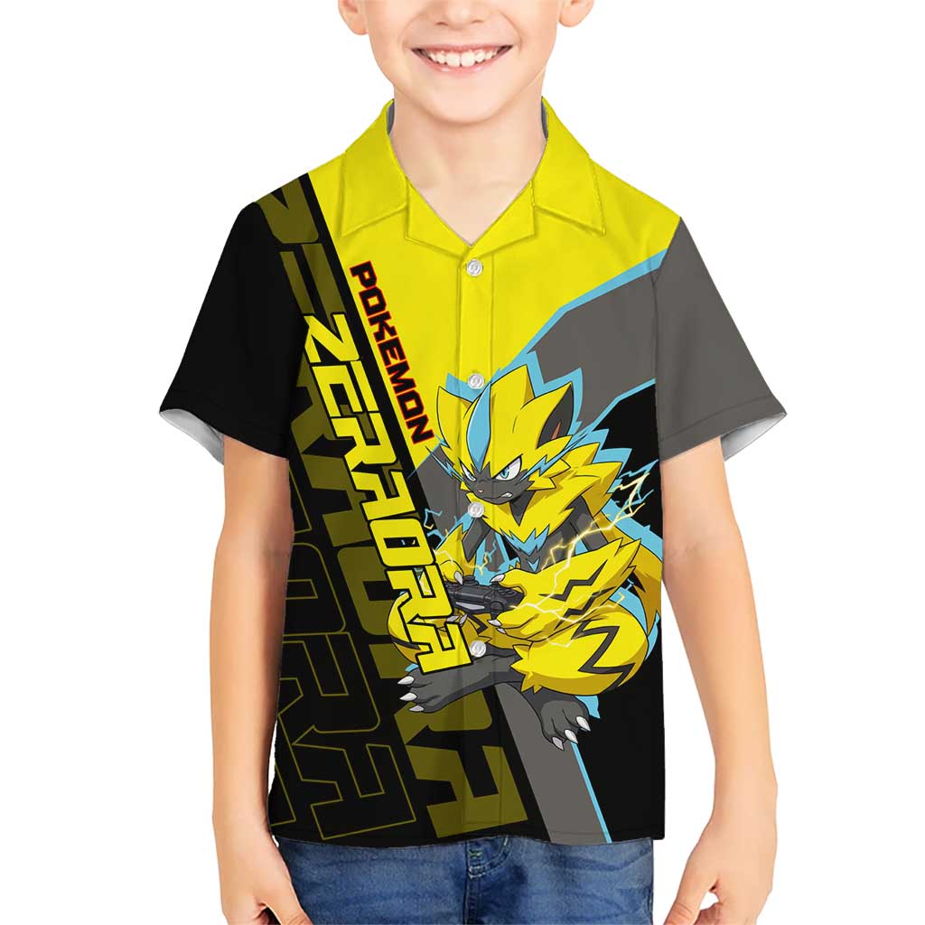 Zeraora Poké Kid Hawaiian Shirt Electric Neon Anime Style