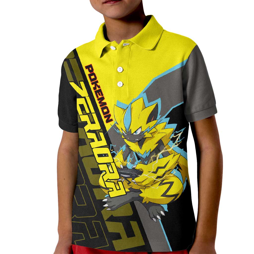 Zeraora Poké Kid Polo Shirt Electric Neon Anime Style