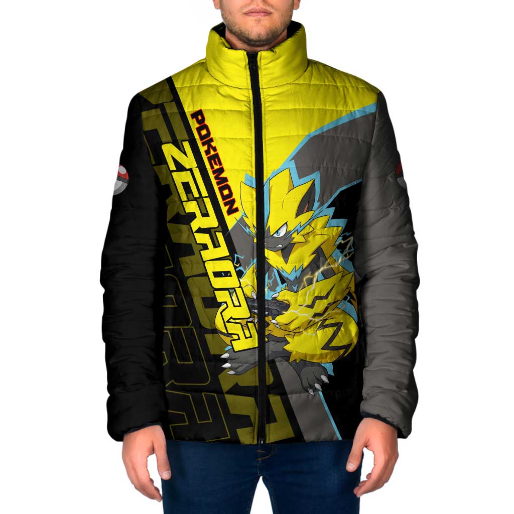 Zeraora Poké Padded Jacket Electric Neon Anime Style