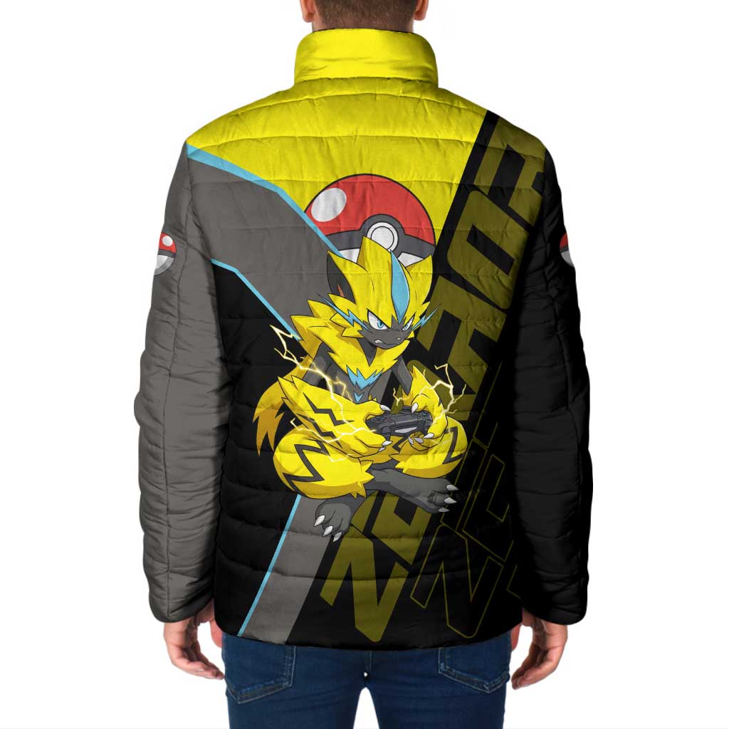 Zeraora Poké Padded Jacket Electric Neon Anime Style