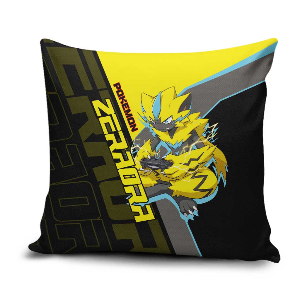 Zeraora Poké Pillow Cover Electric Neon Anime Style