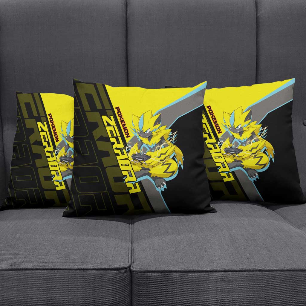 Zeraora Poké Pillow Cover Electric Neon Anime Style