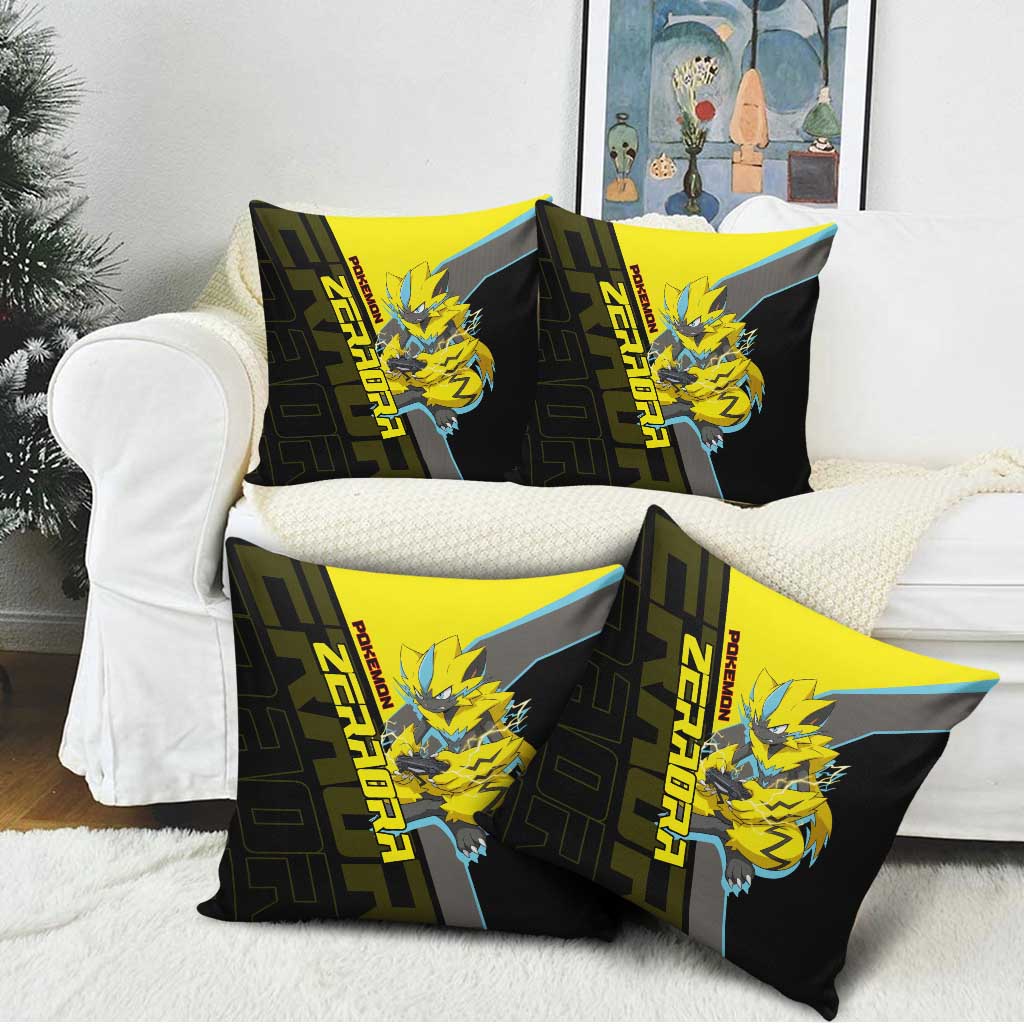 Zeraora Poké Pillow Cover Electric Neon Anime Style