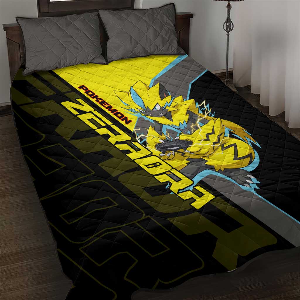 Zeraora Poké Quilt Bed Set Electric Neon Anime Style