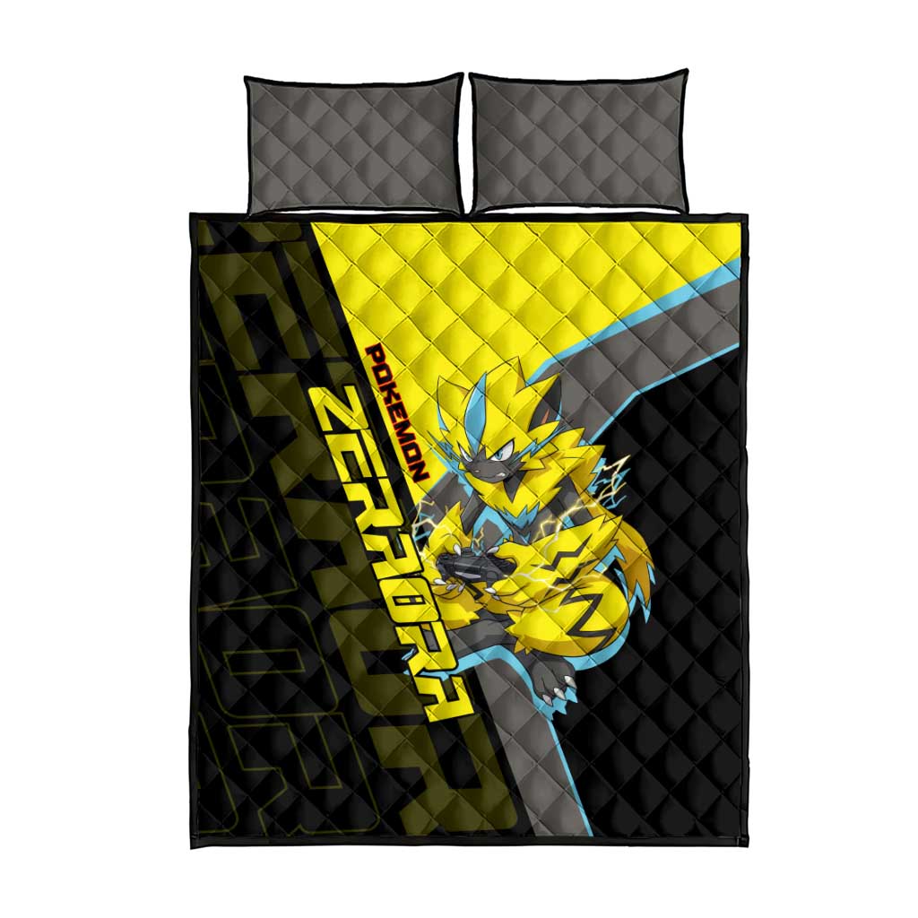 Zeraora Poké Quilt Bed Set Electric Neon Anime Style